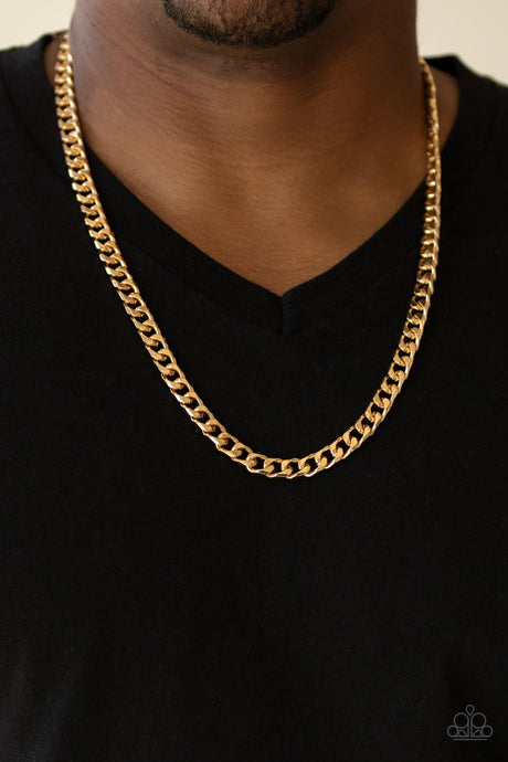 Paparazzi ~ The Game CHAIN-ger ~ Men's Gold Necklace and Bracelet Set