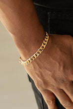 Load image into Gallery viewer, Paparazzi ~ The Game CHAIN-ger ~ Men&#39;s Gold Necklace and Bracelet Set