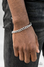 Load image into Gallery viewer, Paparazzi ~ The Game CHAIN-ger ~ Men&#39;s Silver Necklace and Bracelet Set