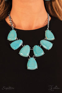 Paparazzi ~ "The Geraldine" ~ ZI Collection ~ Turquoise & Silver Necklace Set)