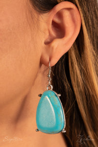 Paparazzi ~ "The Geraldine" ~ ZI Collection ~ Turquoise & Silver Necklace Set)