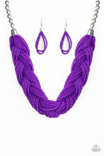 Load image into Gallery viewer, Paparazzi ~ The Great Outback ~ Purple Seed Bead Necklace Set