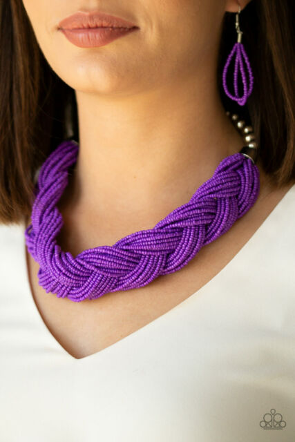 Paparazzi ~ The Great Outback ~ Purple Seed Bead Necklace Set