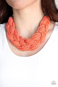 Paparazzi - The Great Outback - Orange Seed Bead Necklace - Klassy Jewelz Boutique