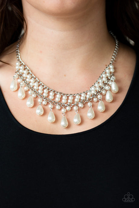 Paparazzi ~ The Guest List ~ White Pearl Necklace Set