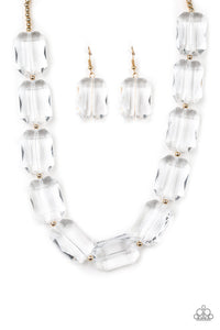 Paparazzi ~ The ICE President ~ Gold Necklace Set