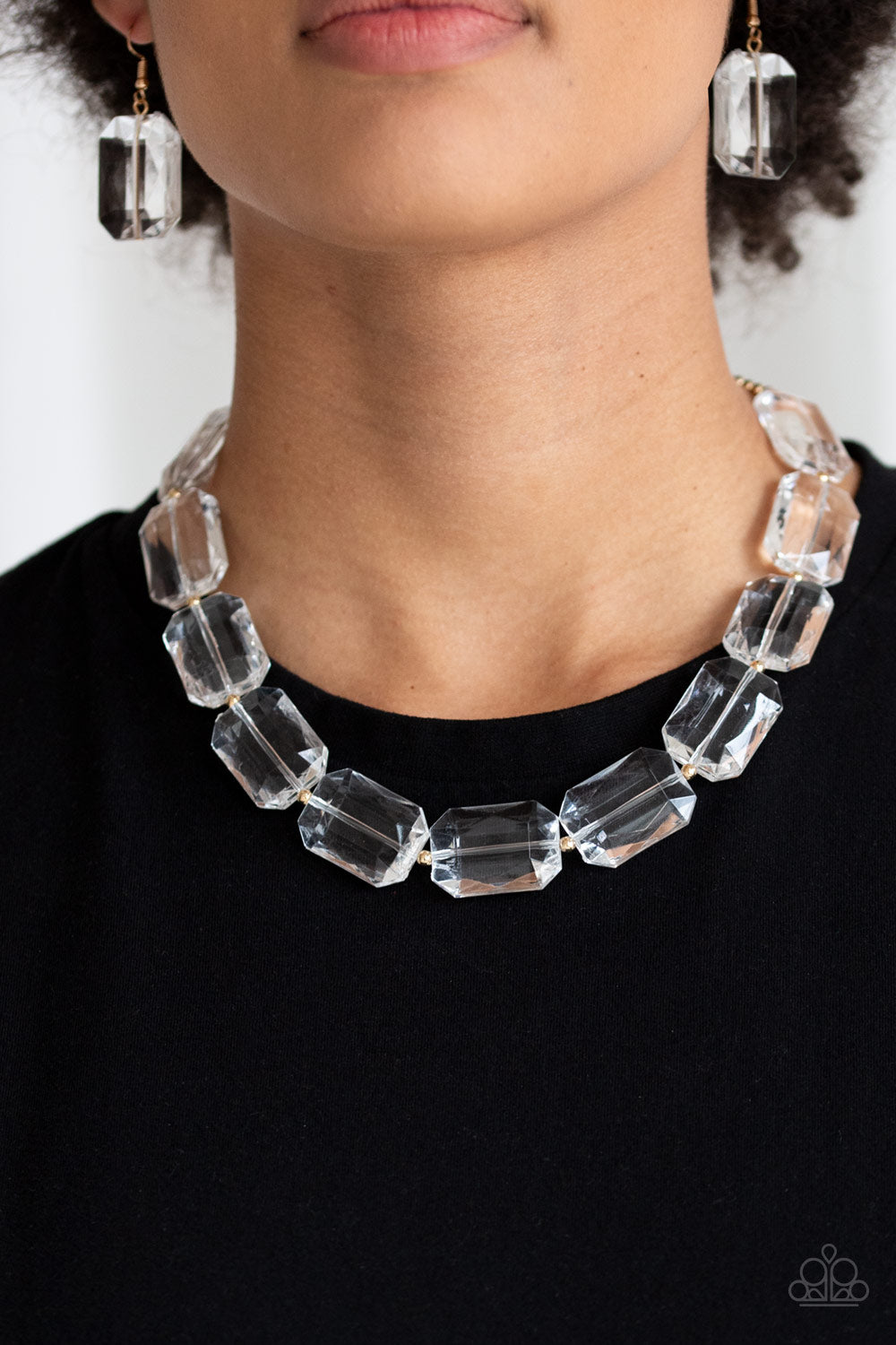 Paparazzi ~ The ICE President ~ Gold Necklace Set