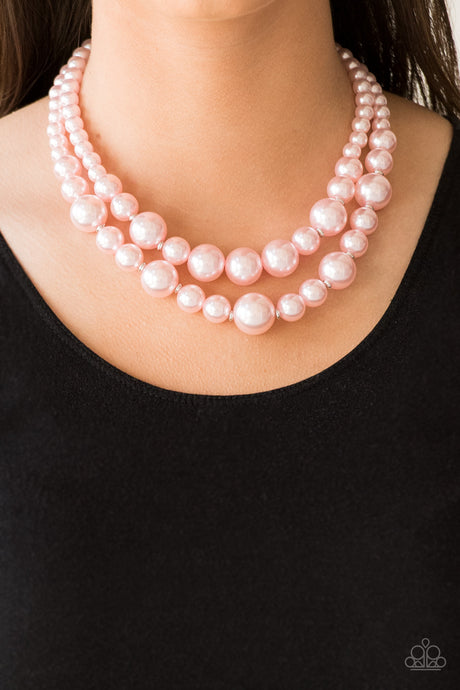 Paparazzi ~ The More The Modest ~ Pink Pearl Necklace Set