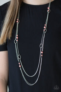 Paparazzi - The New Girl In Town - Orange Necklace Set
