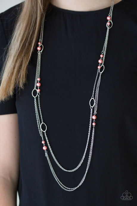 Paparazzi - The New Girl In Town - Orange Necklace Set