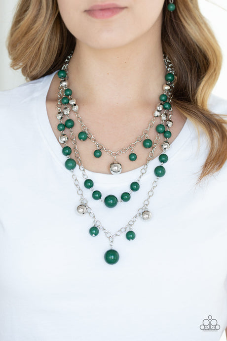 Paparazzi ~ The Partygoer ~ Green Necklace Set