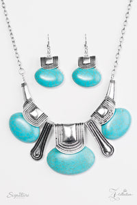 Paparazzi ~ "The Rhonda" ~ ZI Collection ~Turquoise & Silver Necklace Set