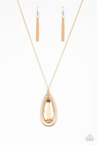 Paparazzi - The Royal Coronation - Gold Teardrop Necklace - Klassy Jewelz Boutique