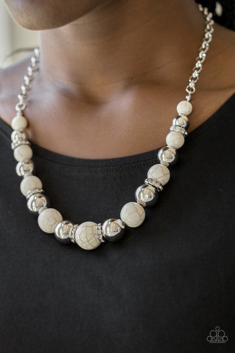 Paparazzi - The Ruling Class - White Necklace Set