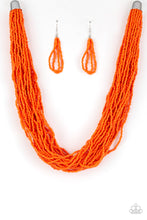 Load image into Gallery viewer, Paparazzi ~ The Show Must CONGO On! ~ Orange Seed Bead Necklace Set