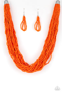 Paparazzi ~ The Show Must CONGO On! ~ Orange Seed Bead Necklace Set