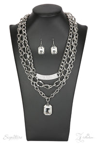 Paparazzi ~ The Stacy ~ ZI Signature Series ~ Silver Necklace Set