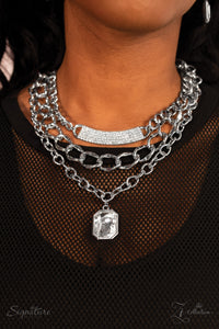 Paparazzi ~ The Stacy ~ ZI Signature Series ~ Silver Necklace Set