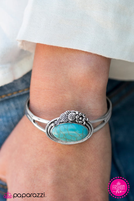 Paparazzi ~ These Boots Are Made For Walkin ~ Blue Cuff Bracelet (Fashion Fix Exclusive)