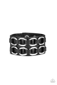 Paparazzi ~ Throttle It Out ~ Men's Black Urban Bracelet