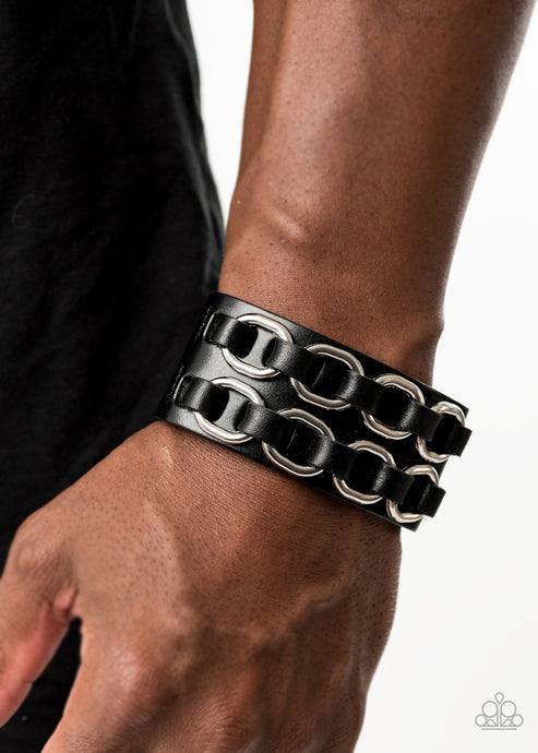Paparazzi ~ Throttle It Out ~ Men's Black Urban Bracelet