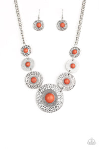 Paparazzi - Tiger Trap - Orange Necklace Set