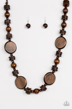 Load image into Gallery viewer, Paparazzi ~ Tiki Tonga ~ Brown Wooden Bead Necklace Set