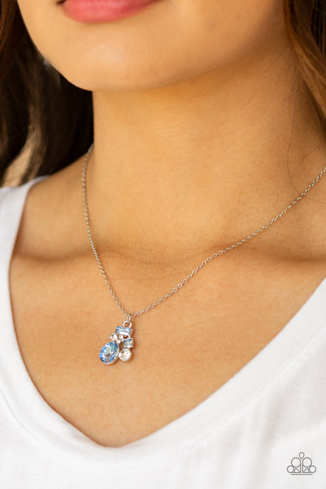 Paparazzi ~ Time To Be Timeless ~ Blue Pendant Necklace Set