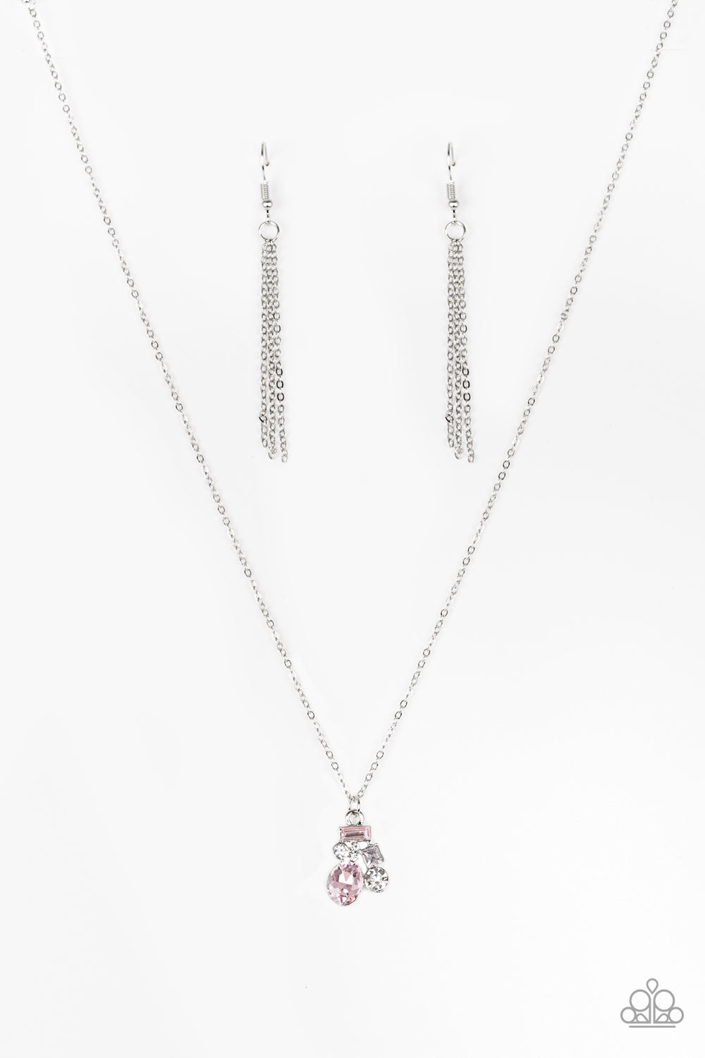 Paparazzi ~ Time To Be Timeless ~ Pink Pendant Necklace Set