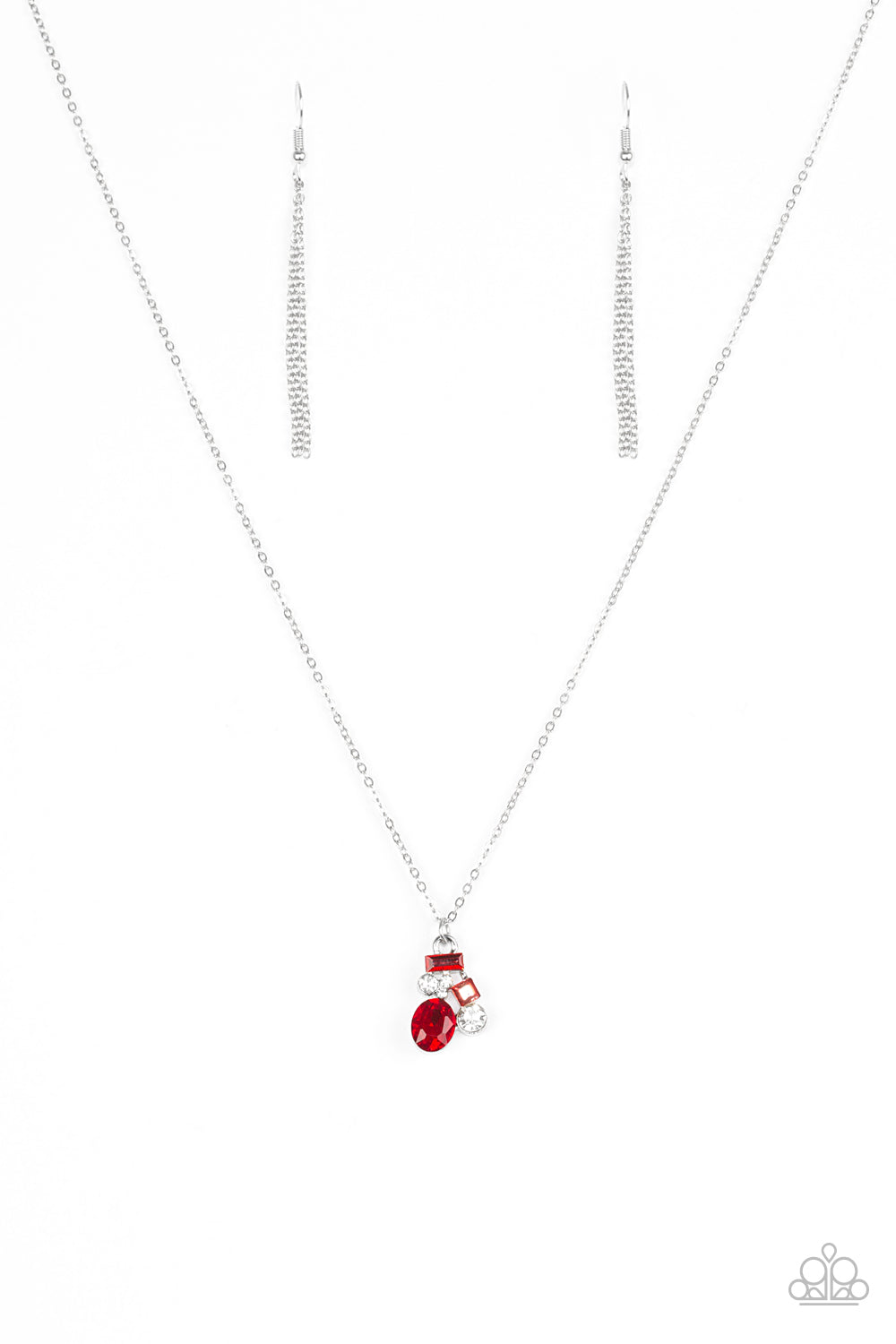 Paparazzi ~ Time To Be Timeless ~ Red Pendant Necklace Set
