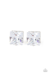 Paparazzi ~ Times Square Timeless ~ White Post Earrings