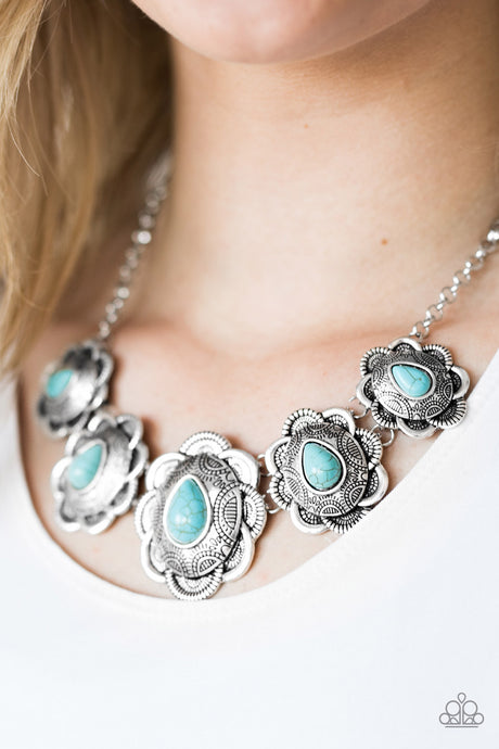 Paparazzi ~ Too Many Chiefs ~ Blue Turquoise Necklace Set
