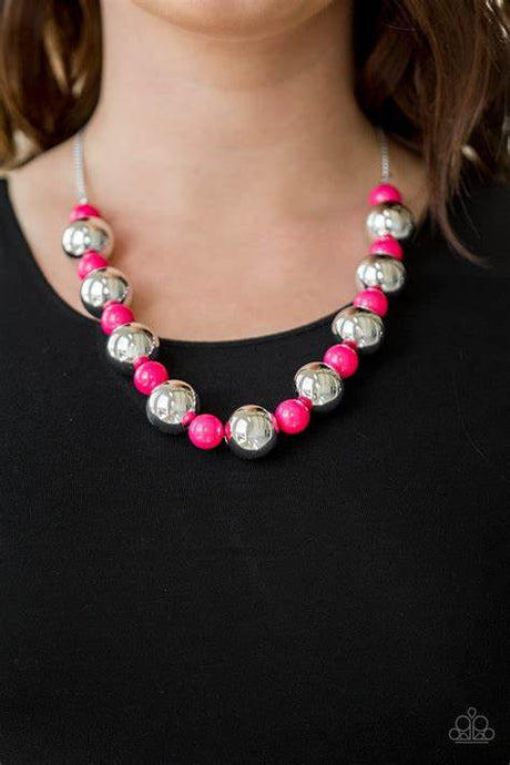 Paparazzi - Top Pop - Pink Bead Necklace - Klassy Jewelz Boutique