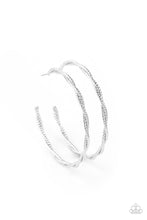 Load image into Gallery viewer, Paparazzi ~ Totally Throttled ~ Silver Hoop Earrings