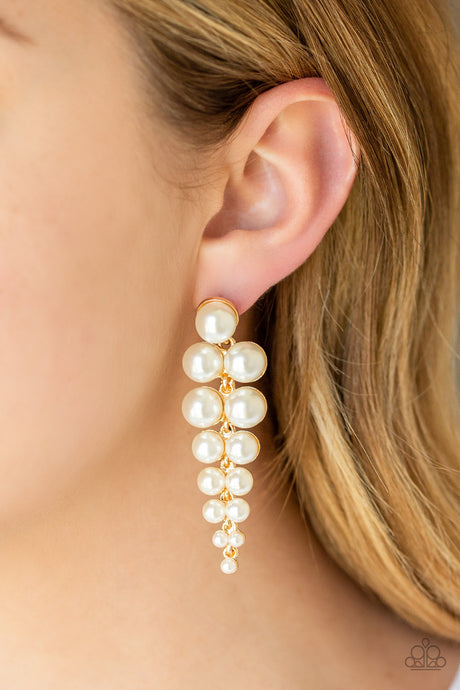 Paparazzi ~ Totally Tribeca ~ Gold Pearl Post Earrings