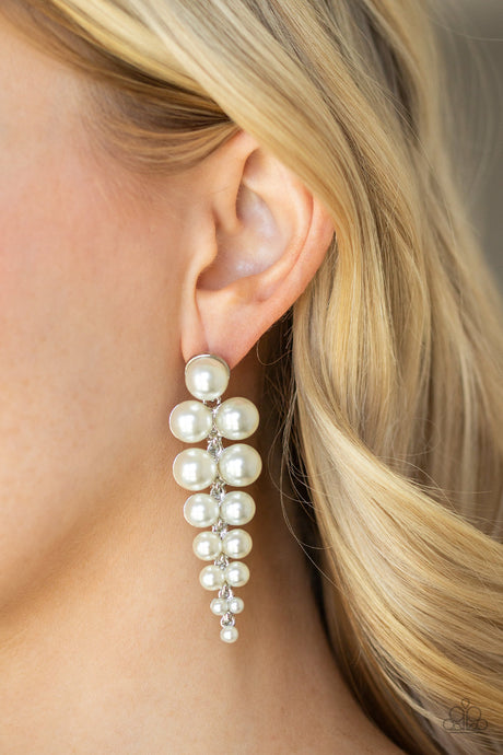 Paparazzi ~ Totally Tribeca ~ White  Pearl Post Earrings