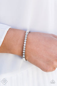 Paparazzi ~ Totally Trillionaire ~ White Bracelet (Fashion Fix Exclusive)