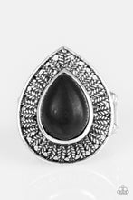 Load image into Gallery viewer, Paparazzi ~ Totally Tropicana ~ Black Ring with Stretchy Band