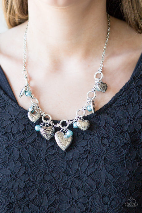Paparazzi ~ Totally Twitterpated ~ Blue Inspirational Necklace Set