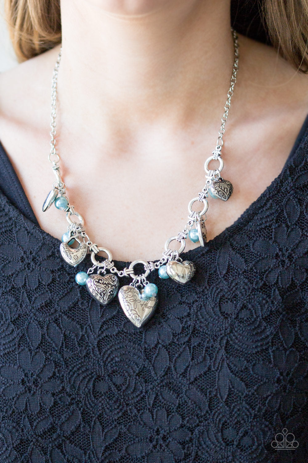 Paparazzi ~ Totally Twitterpated ~ Blue Inspirational Necklace Set