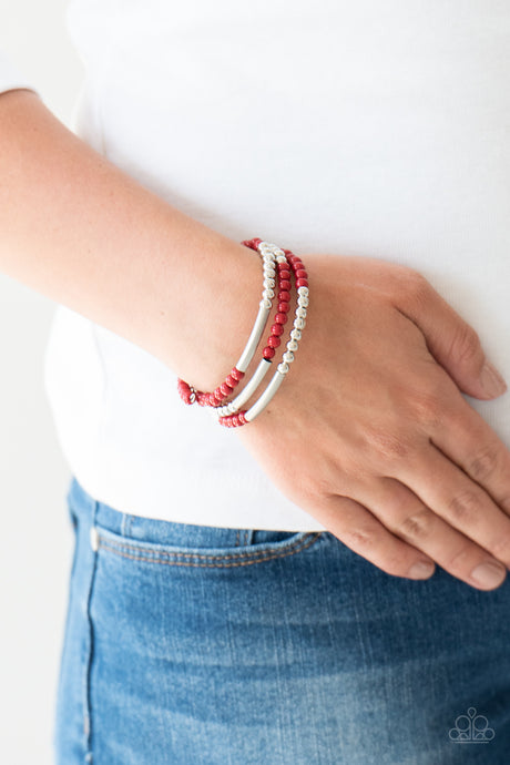 Paparazzi ~ Tourist Trap ~ Red Infinity Wrap Bracelet