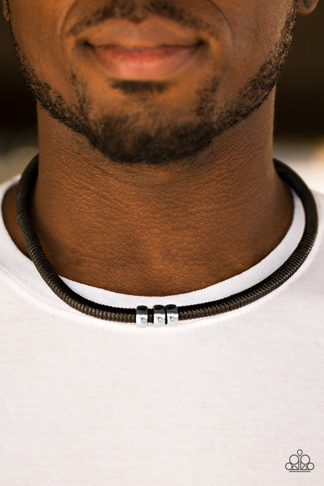Paparazzi ~ Trail Rules ~ Men's Black Urban Necklace