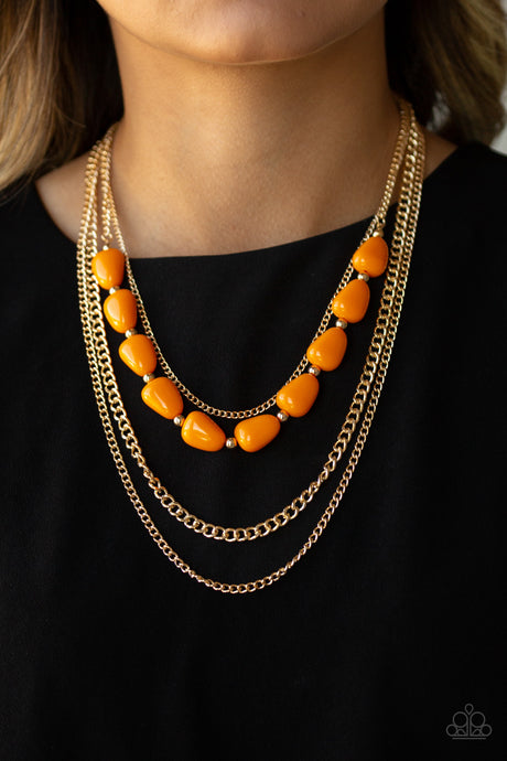 Paparazzi - Trend Status - Orange Necklace Set