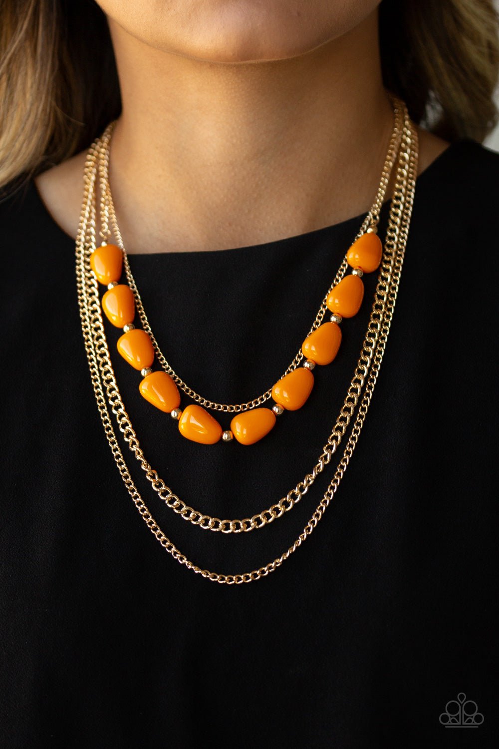Paparazzi - Trend Status - Orange Necklace Set