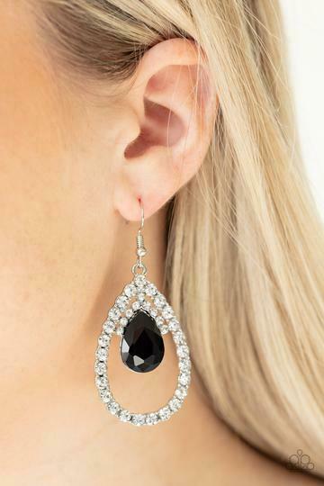 Paparazzi ~ Trendsetting Twinkle ~ Black Earrings