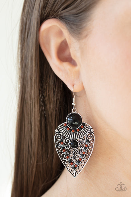 Paparazzi ~ Tribal Territory ~ Black Earrings