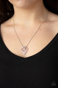 Paparazzi ~ Triple the Beat ~ Pink Heart Pendant Necklace Set