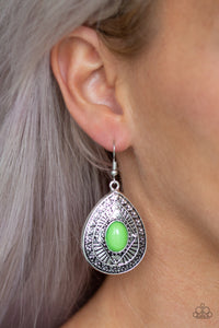 Paparazzi ~ Tropical Topography ~ Green Earrings