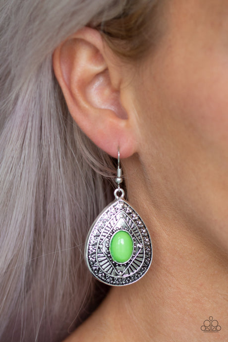 Paparazzi ~ Tropical Topography ~ Green Earrings