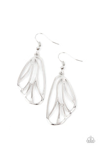 Paparazzi ~ Turn Into A Butterfly ~ Silver Earrings